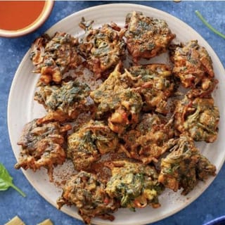 Spinach Pakora Chaat